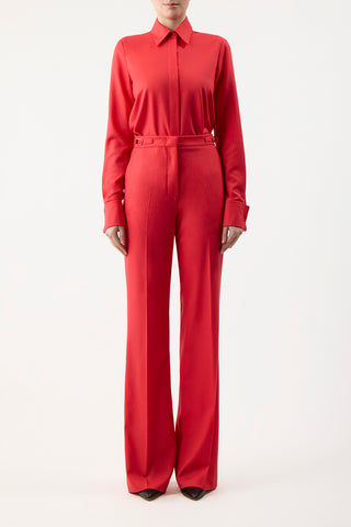 Vesta Pant in Red Topaz Superfine Wool