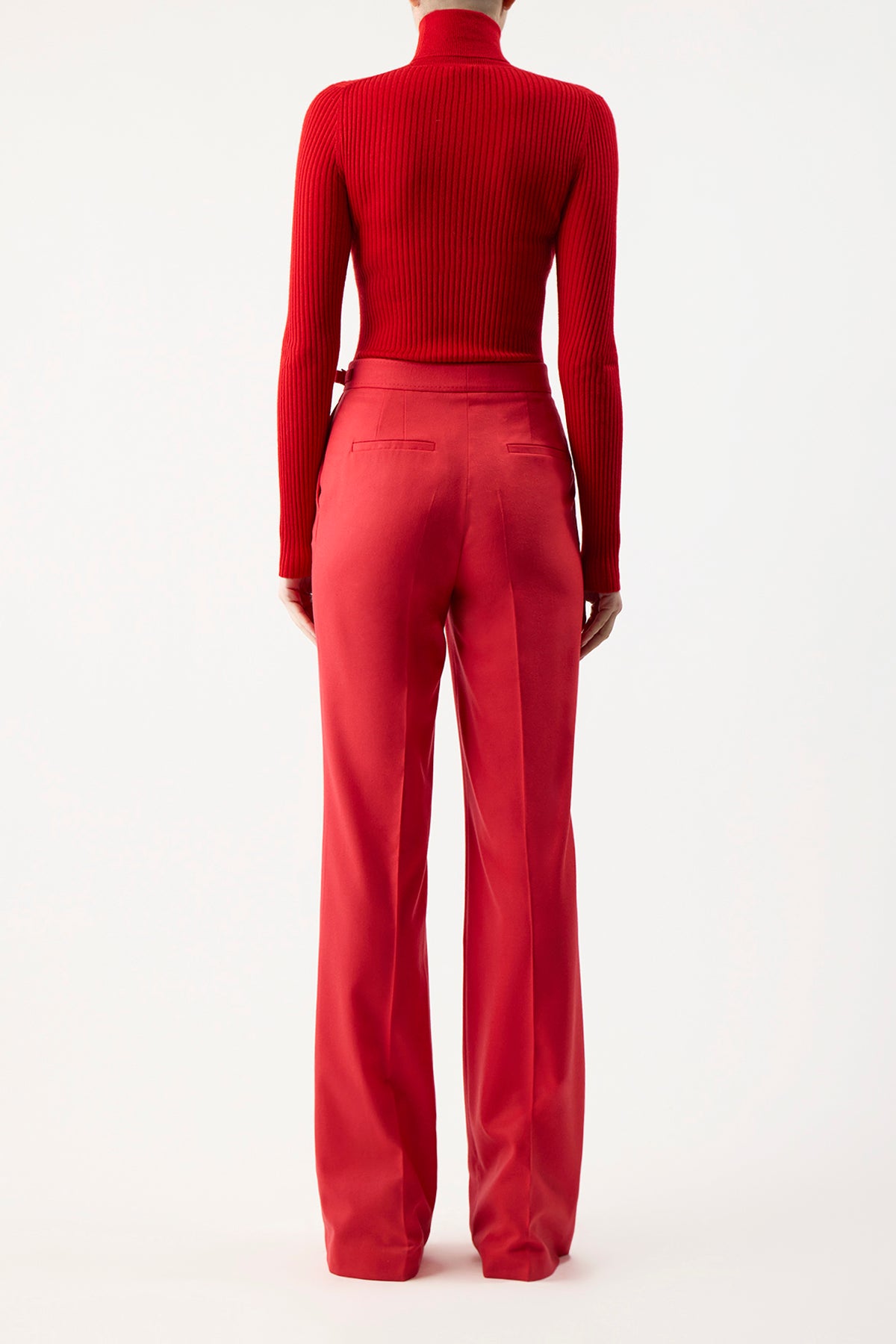 Peppe Knit Turtleneck in Red Cashmere Silk