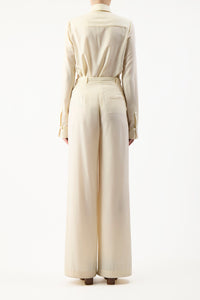 Vargas Pant in Ivory Lightweight Cashmere