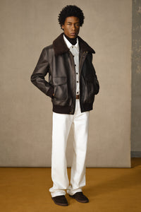 Grant M Jacket in Chocolate Leather