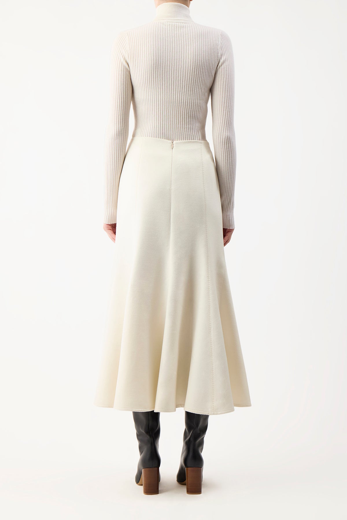 Amy Skirt in Ivory Winter Silk
