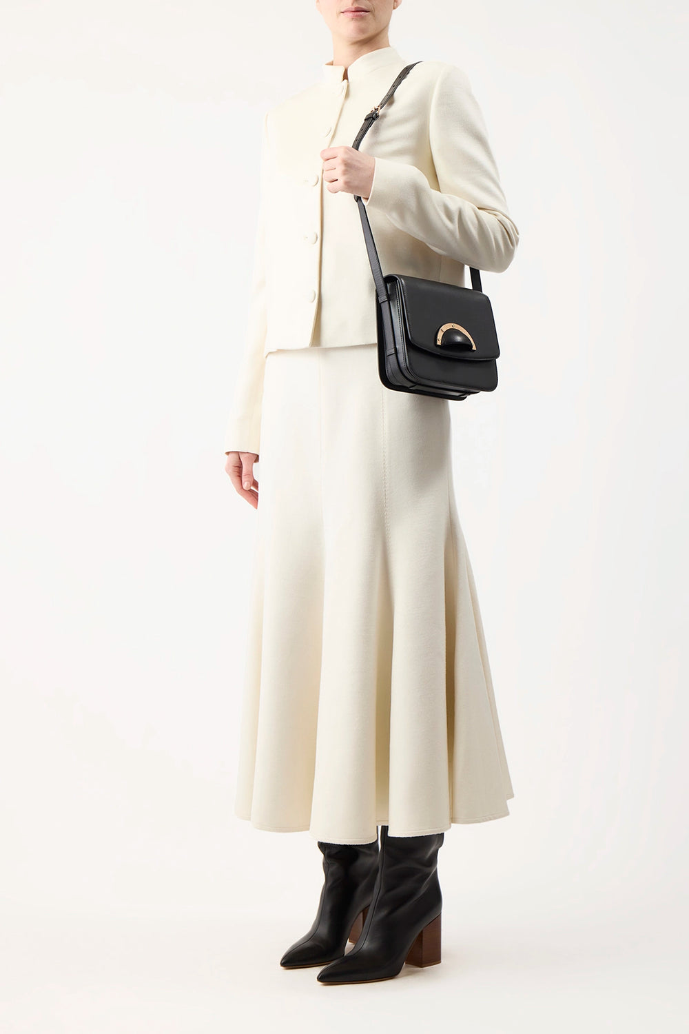 Bethania Crossbody Box Bag in Black Leather