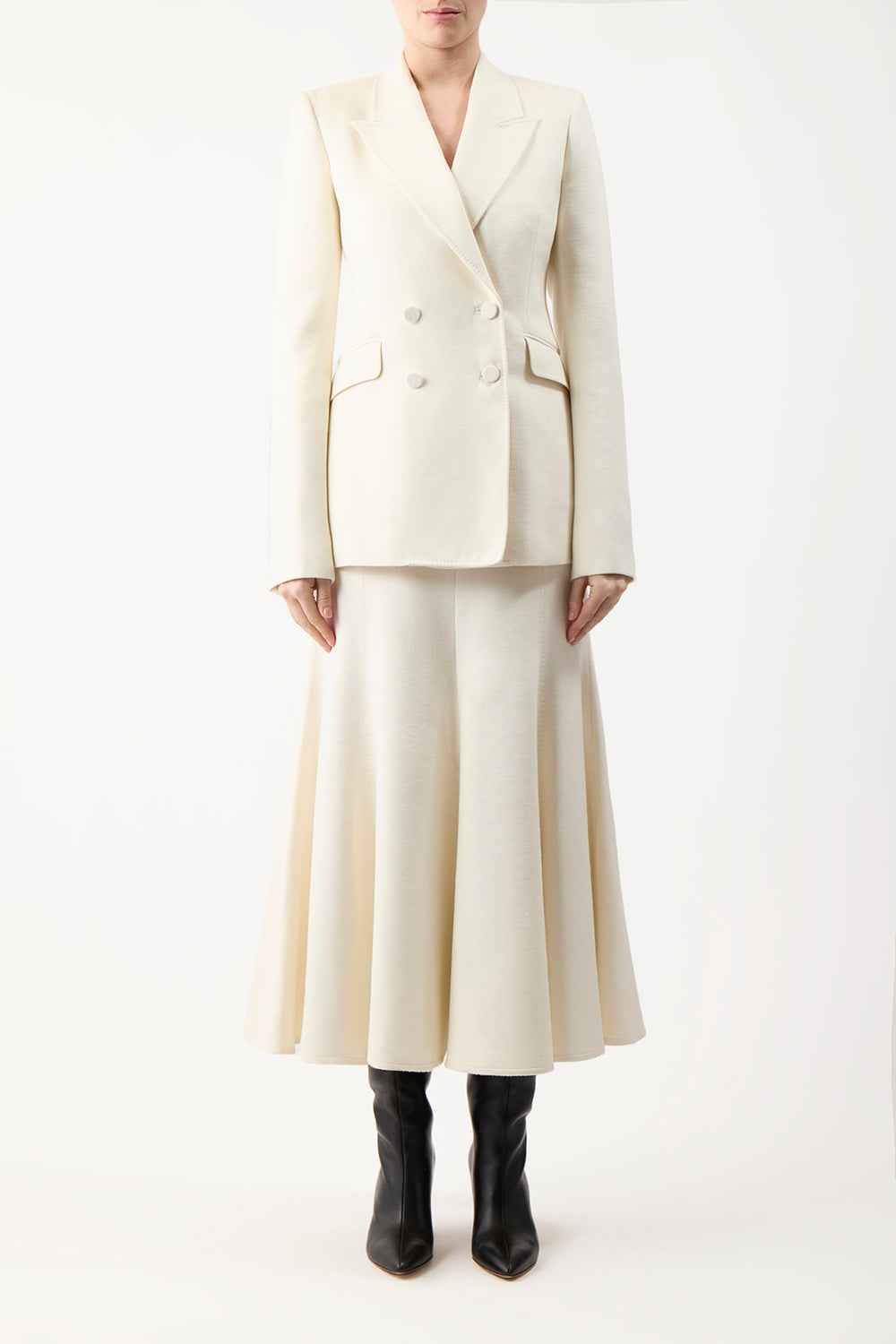 Stephanie Blazer in Ivory Winter Silk