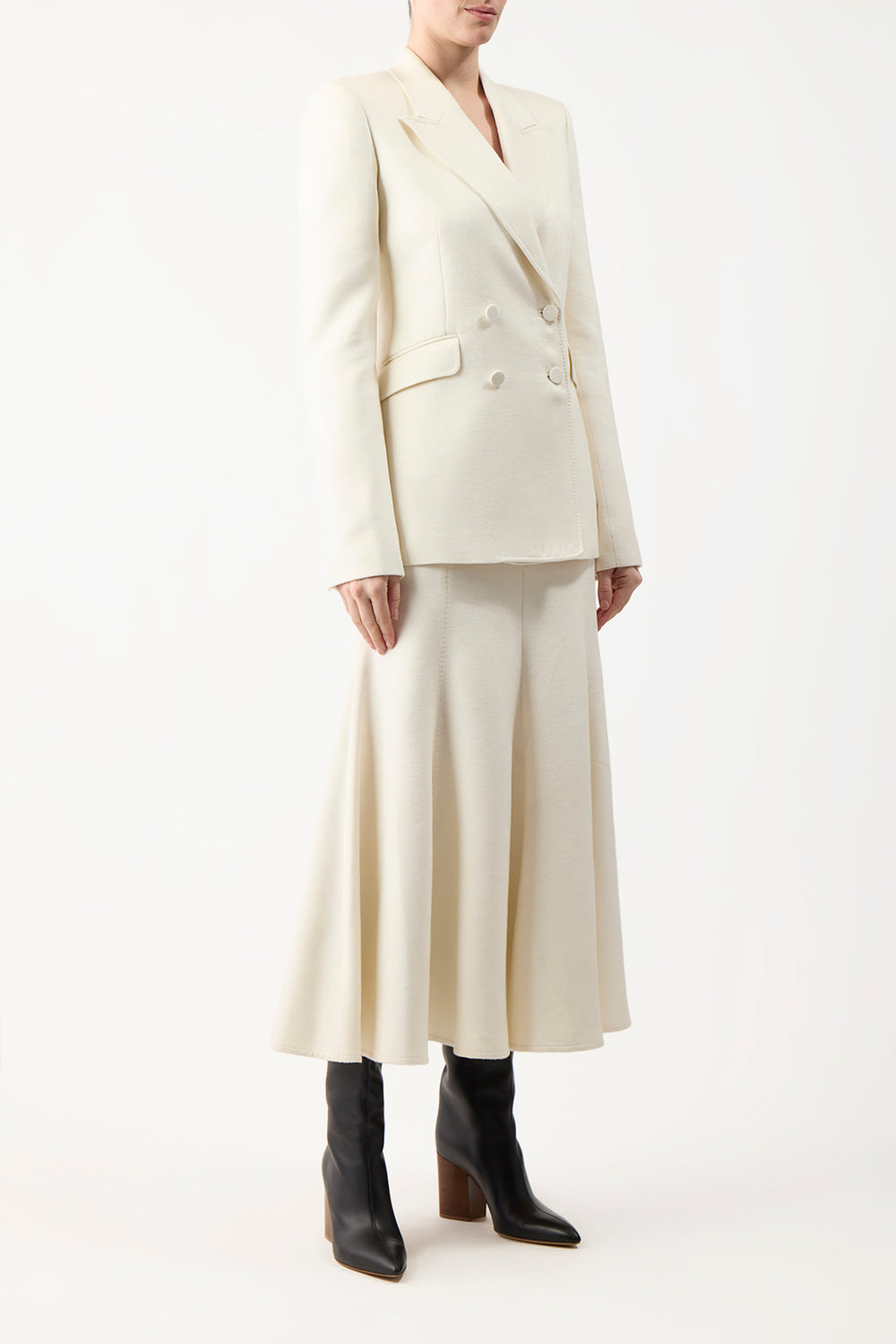 Stephanie Blazer in Ivory Winter Silk