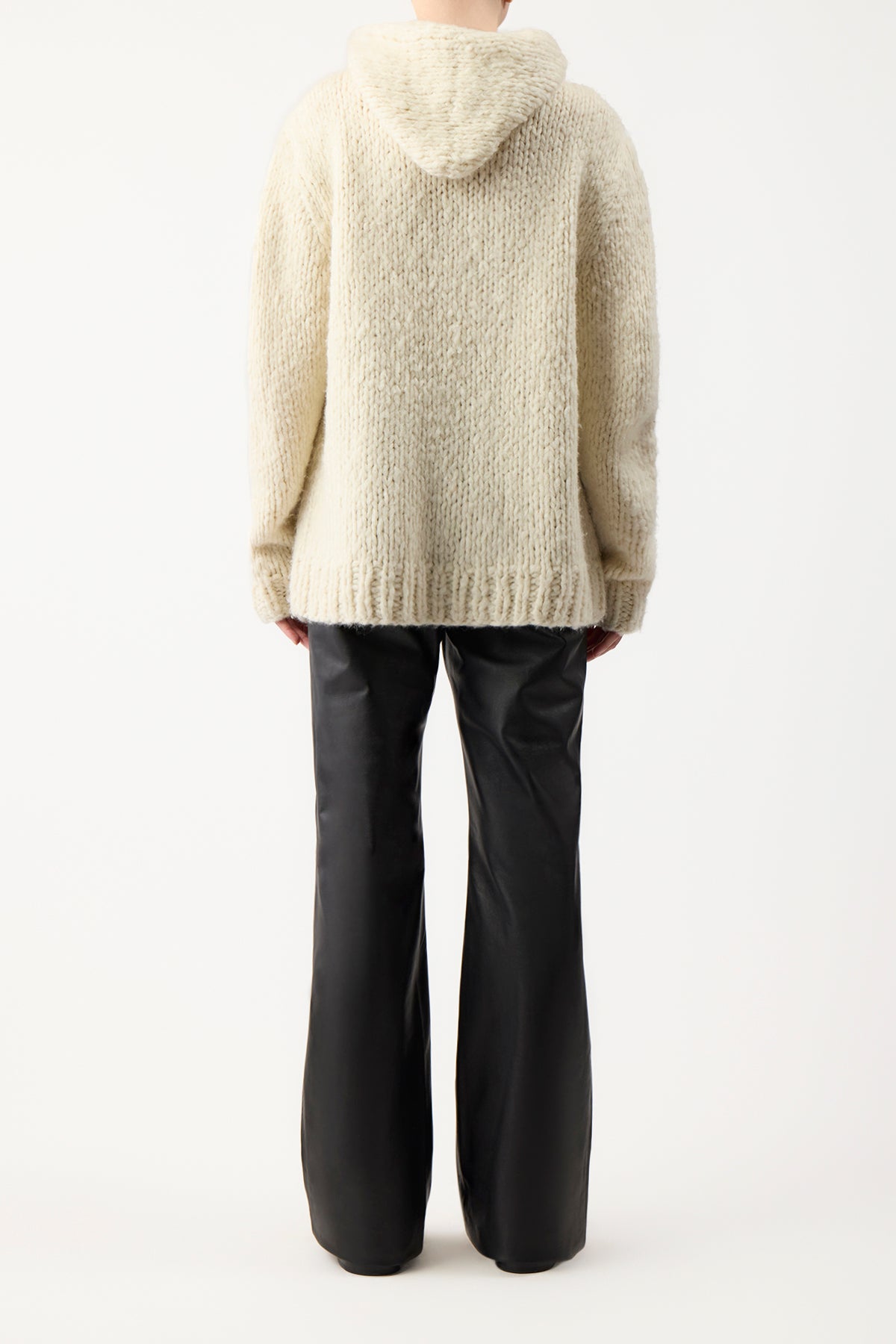 Carlton Knit Hoodie in Ivory Welfat Cashmere