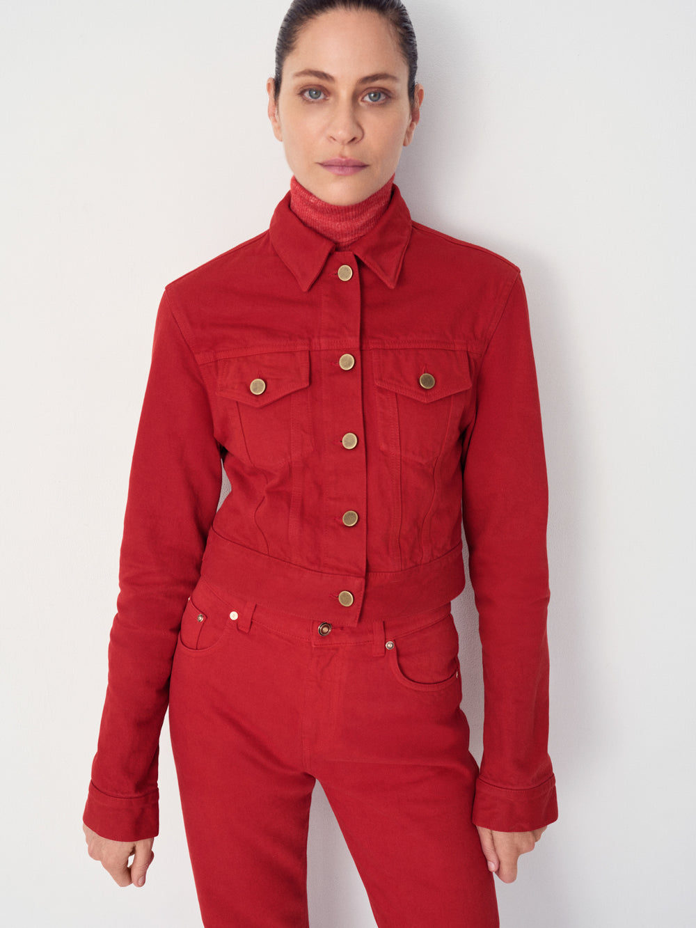 Aldona Knit Turtleneck in Antelope Orange Cashmere Silk with Hemp