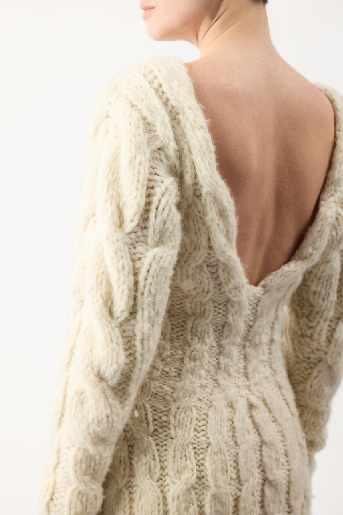 Buy PIECES Cream Chunky Cable Knitted Jumper Dress from the Next