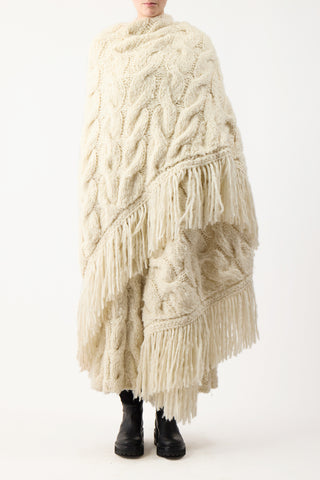 Libby Knit Wrap in Ivory Welfat Cashmere