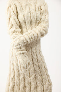Scarlett Knit Mittens in Ivory Welfat Cashmere