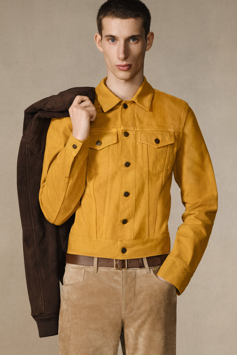 アンソニー ファイブポケットパンツ キャメルスエード