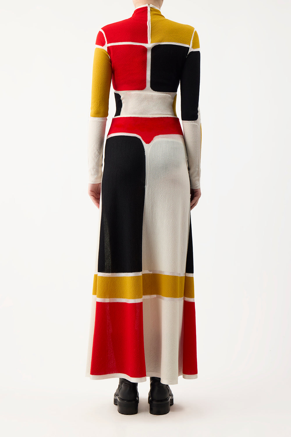 Sammy Skirt Color Block in Cashmere Wool