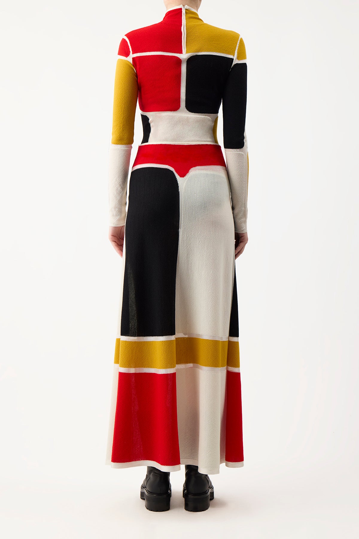 Sammy Skirt Color Block in Cashmere Wool
