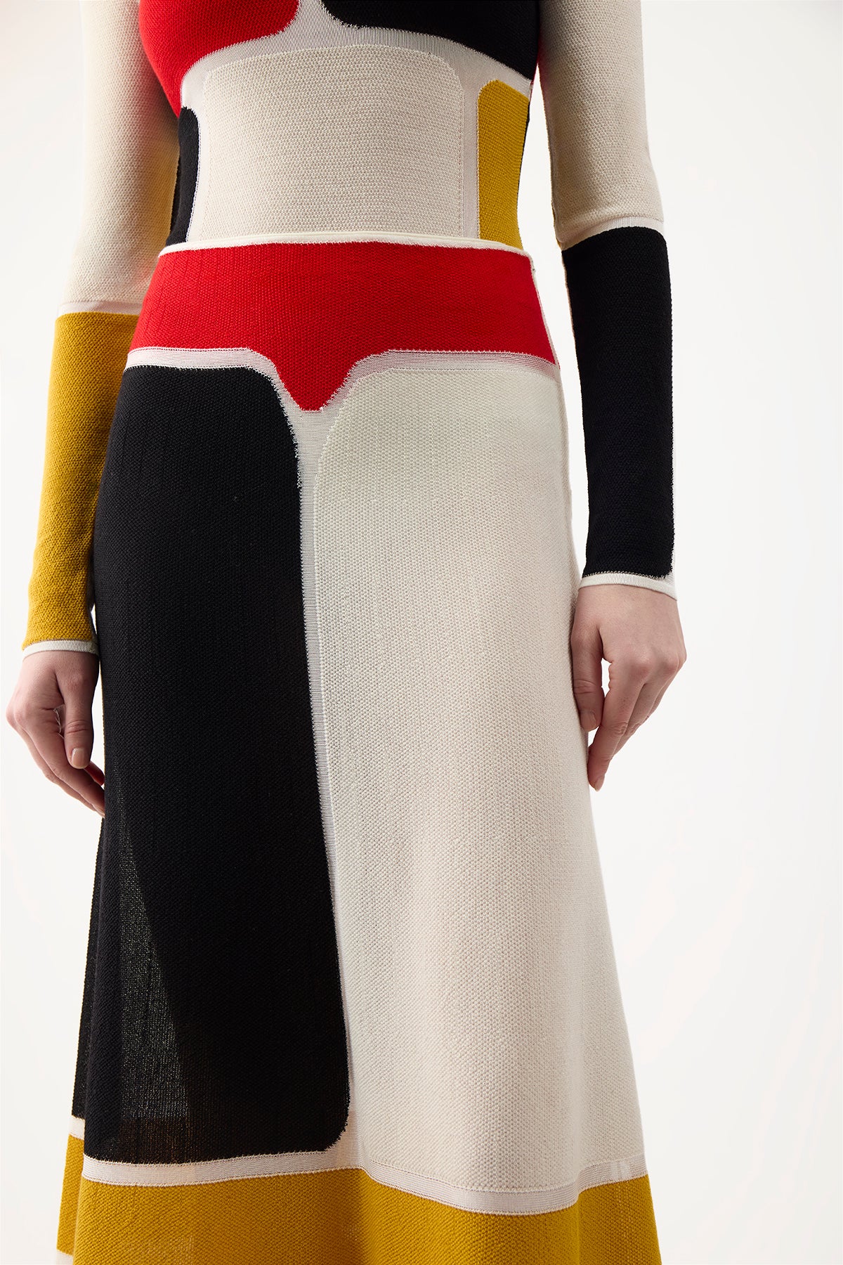 Sammy Skirt Color Block in Cashmere Wool