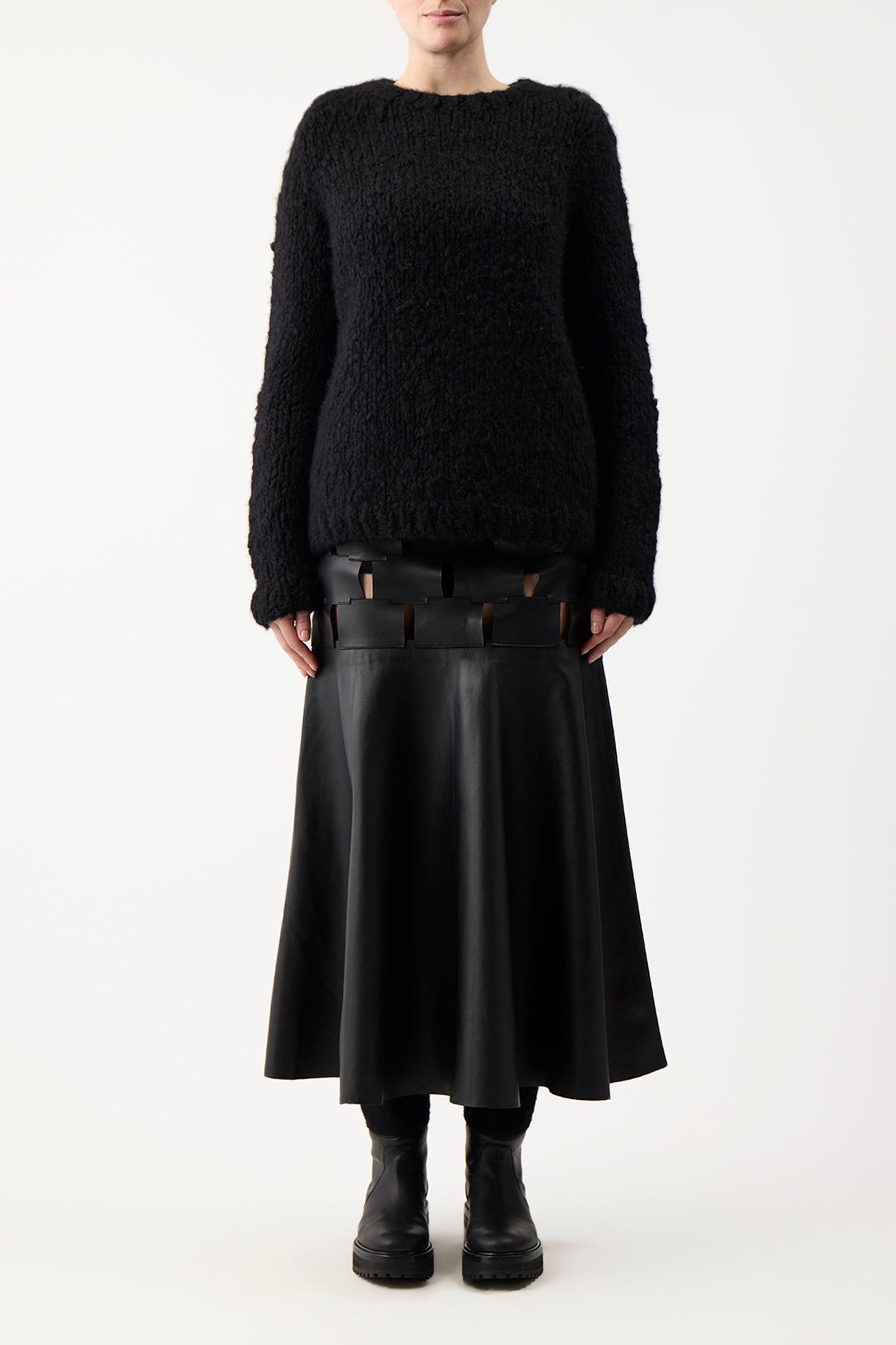 Lawrence Knit Sweater in Black Welfat Cashmere