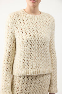Bower Knit Sweater in Ivory Welfat Cashmere