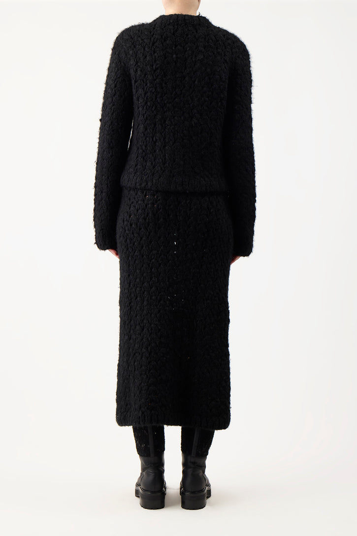 Bower Knit Sweater in Black Welfat Cashmere