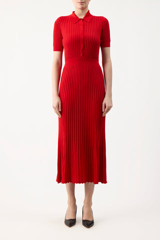 Amor Knit Dress in Red Topaz Cashmere Silk