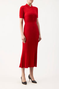Amor Knit Dress in Red Topaz Cashmere Silk