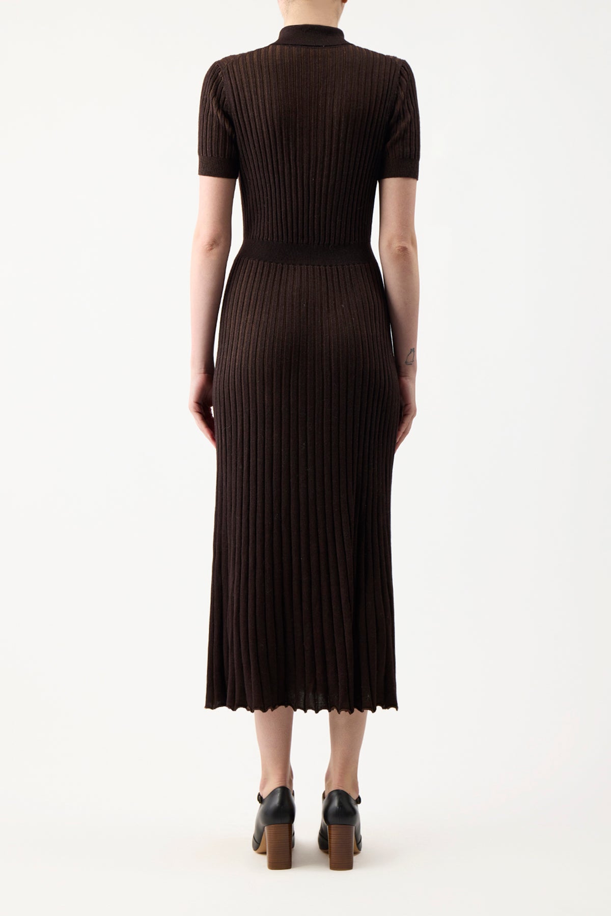 Amor Knit Dress in Chocolate Cashmere Silk