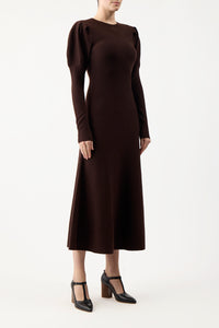 Hannah Knit Dress in Chocolate Merino Wool