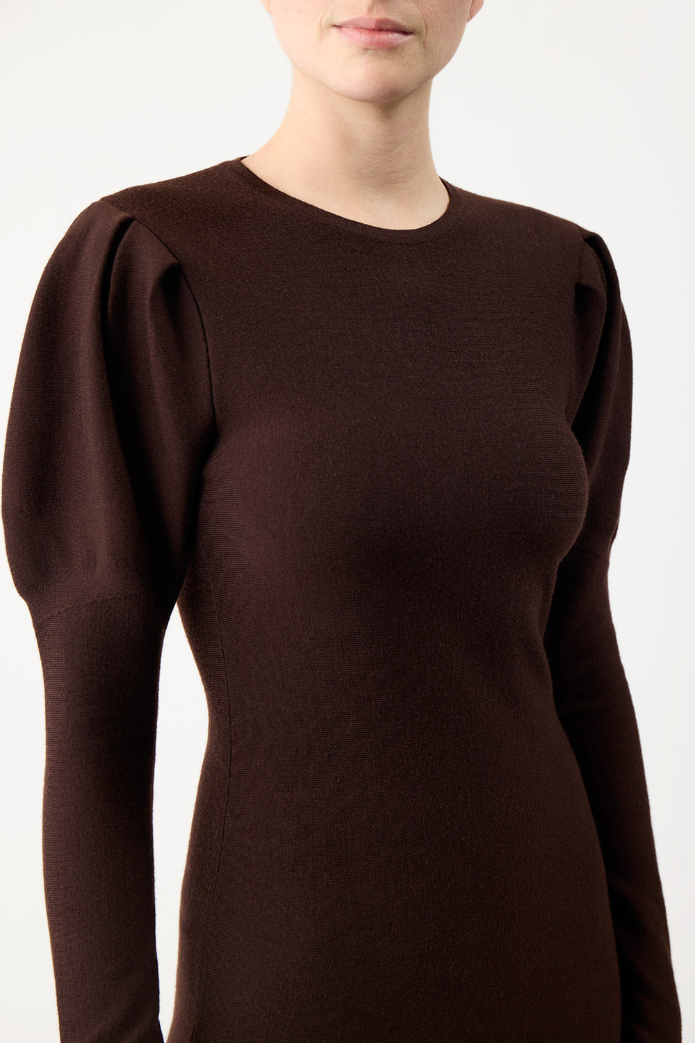 Hannah Knit Maxi Dress in Chocolate Merino Wool Cashmere