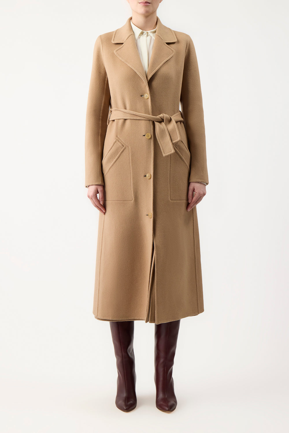 William Coat in Camel Double-Face Recycled Cashmere