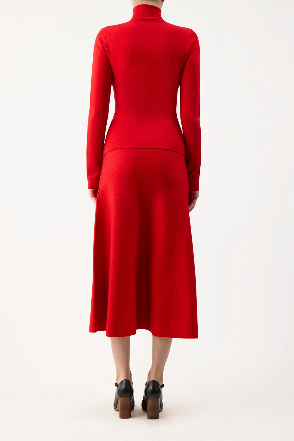 Freddie Knit Skirt in Red Topaz Cashmere Wool