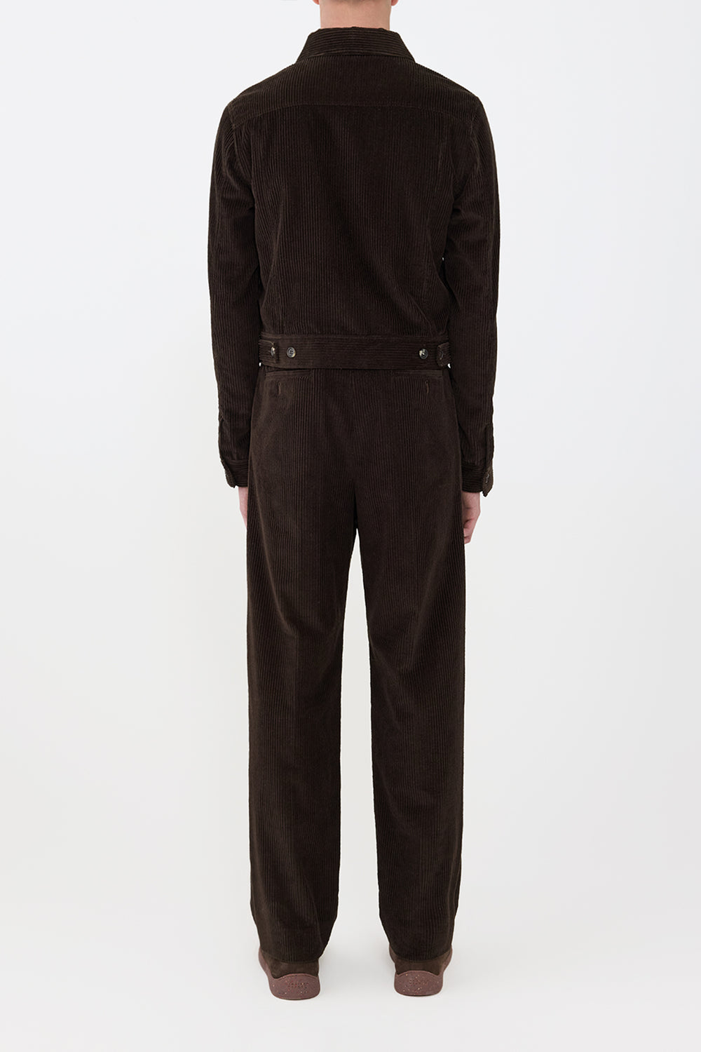 チョコレート色のカシミアコーデュロイのハロルドトラウザー