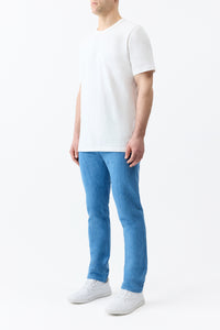 Anthony Five Pocket Pant in Light Blue Cotton Linen Denim