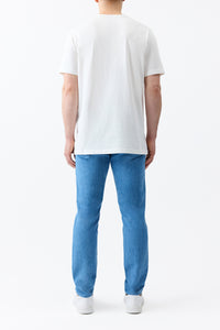 Anthony Five Pocket Pant in Light Blue Cotton Linen Denim