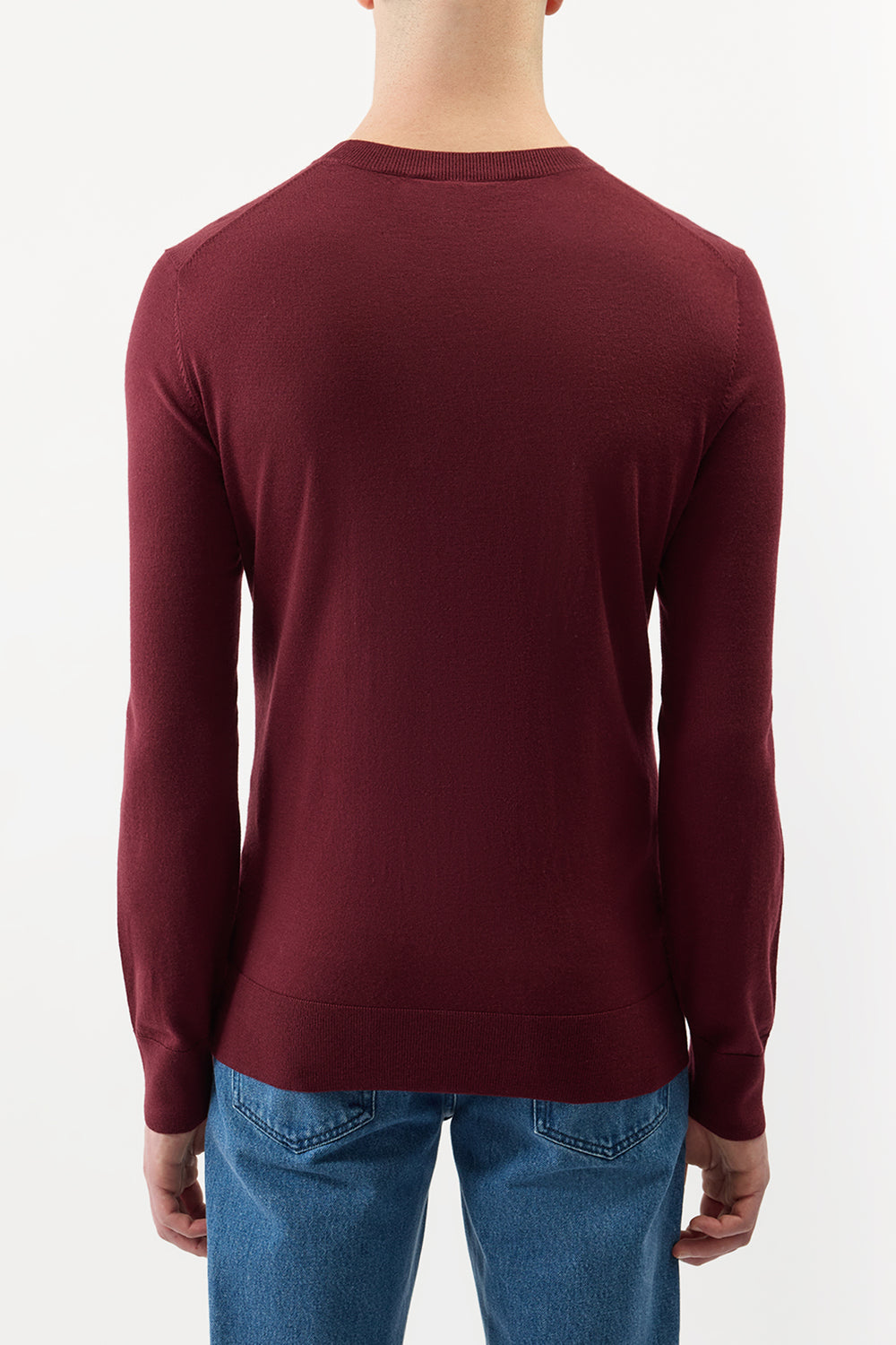 Palco Knit Sweater in Bordeaux Merino Wool