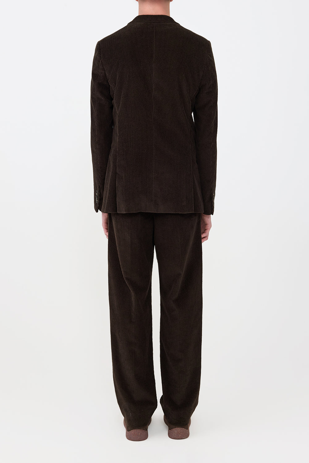 チョコレート色のカシミアコーデュロイのアーヴィングジャケット