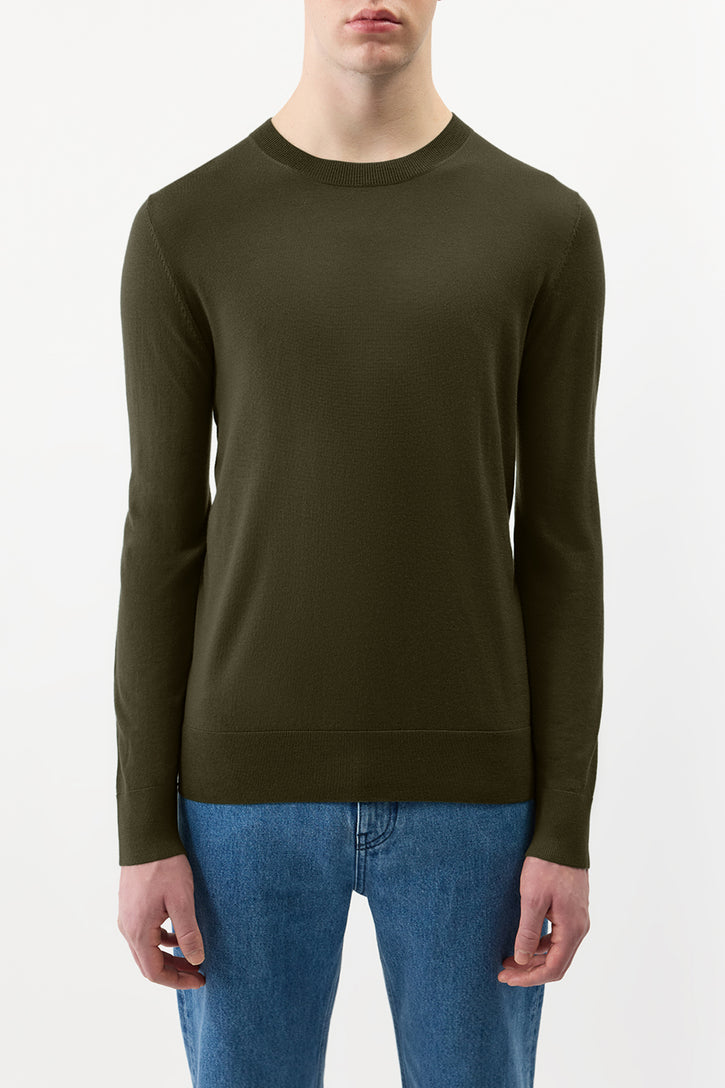 Palco Sweater in Olive Merino Wool