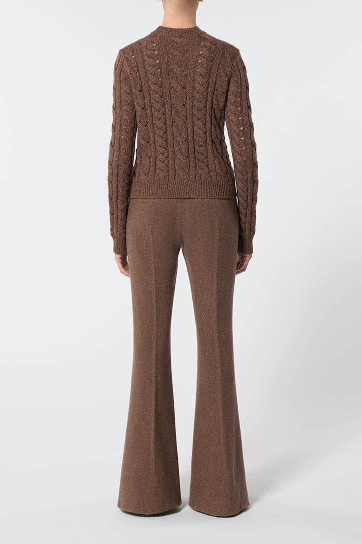 Anthea Knit Sweater in Chocolate Multi Cashmere