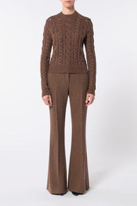 Anthea Knit Sweater in Chocolate Multi Cashmere