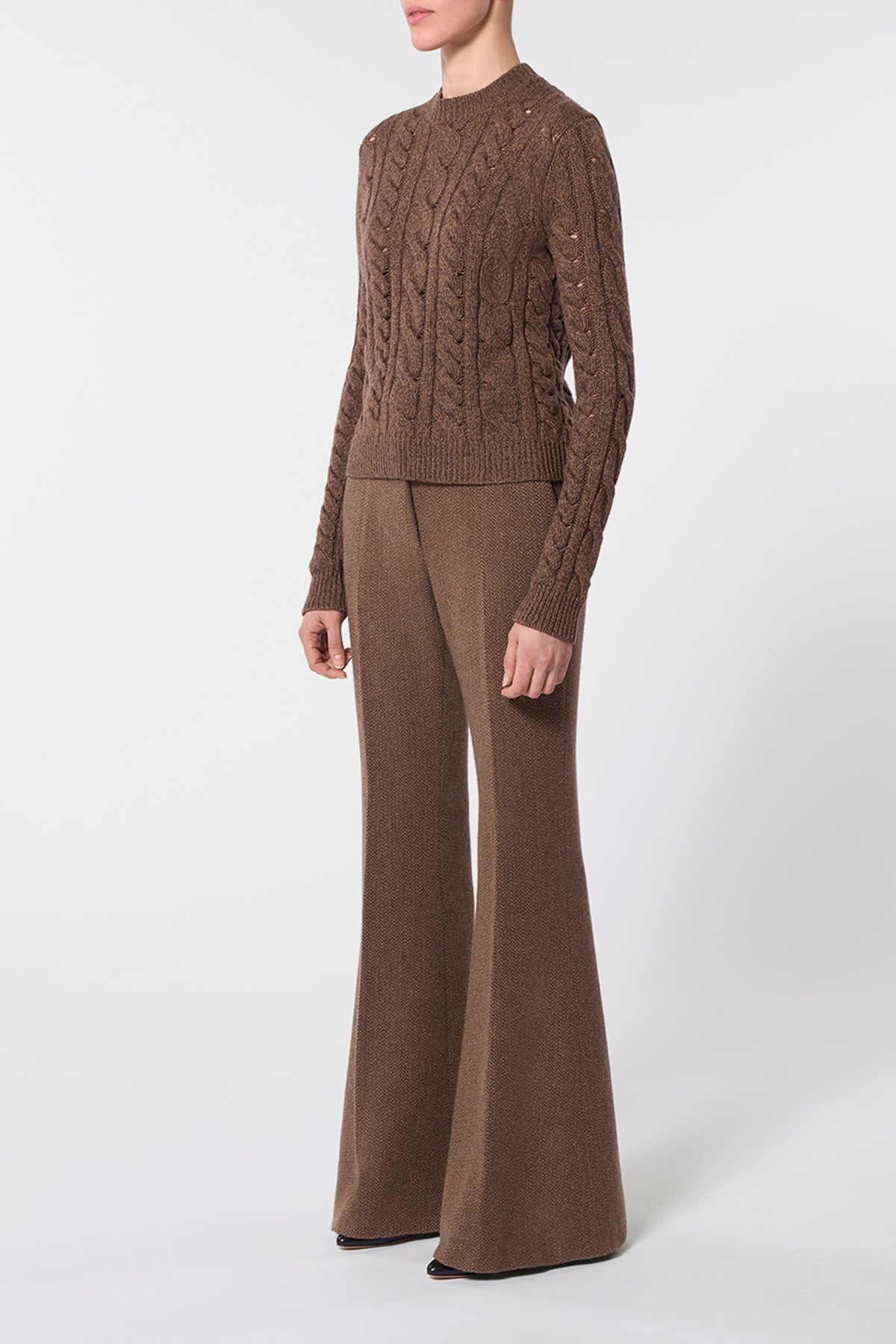 Anthea Knit Sweater in Chocolate Multi Cashmere