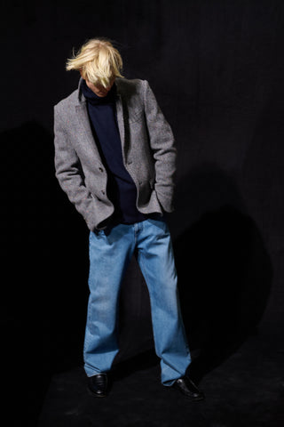 Rey Straight-leg Five Pocket Pant in Uruguayan Blue Recycled Cotton Denim