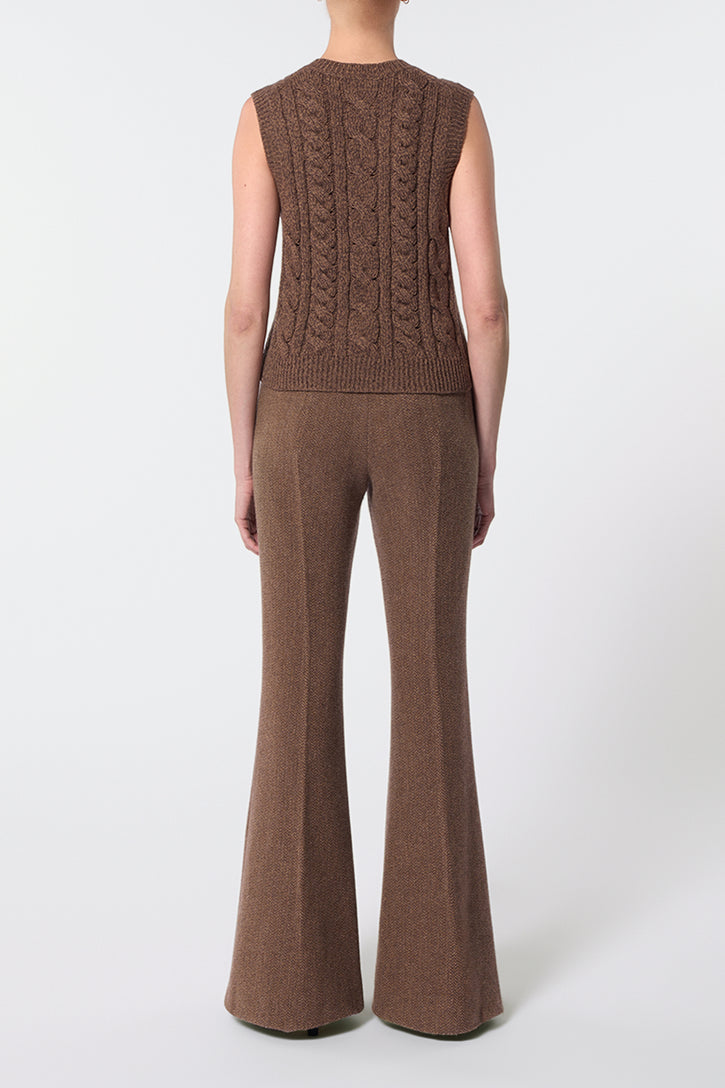 Selsey Knit Top in Chocolate Multi Cashmere