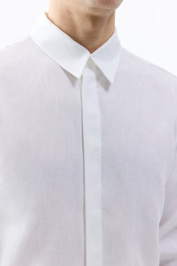 Nicolas Shirt in White Aloe Linen