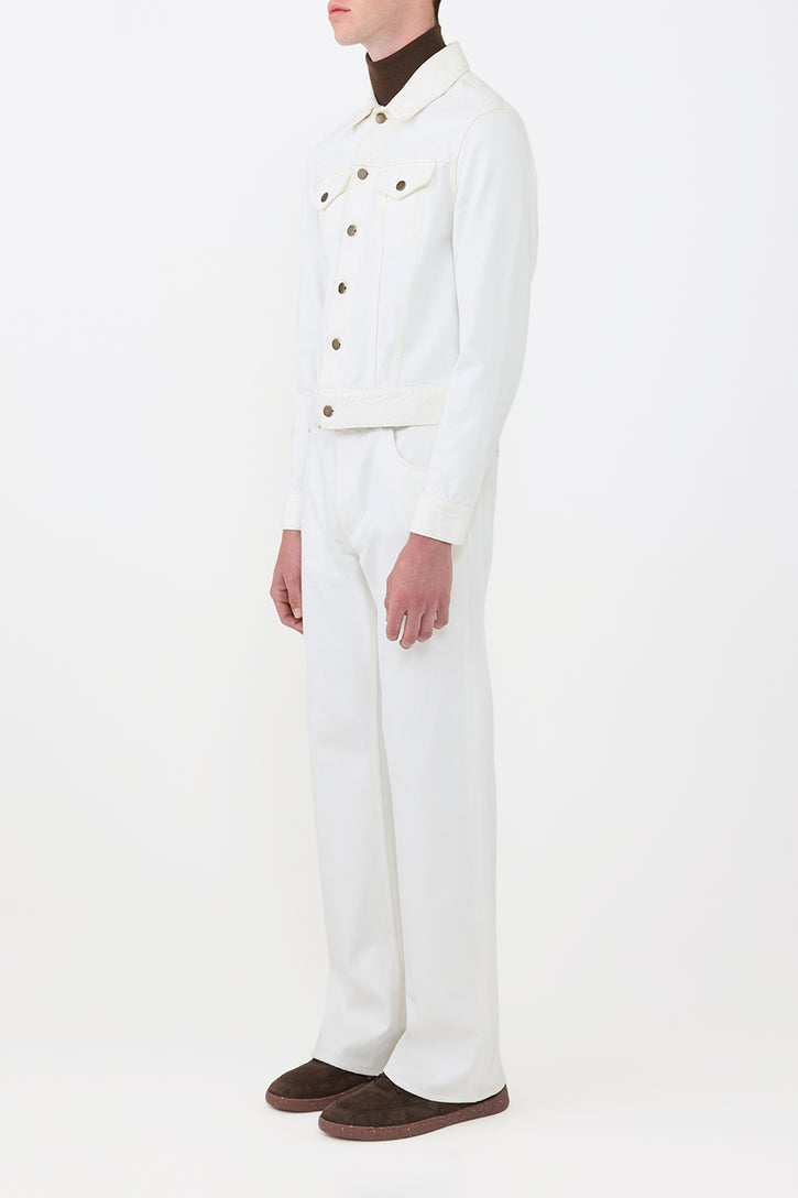 Barry Trucker in White Recycled Cotton Denim