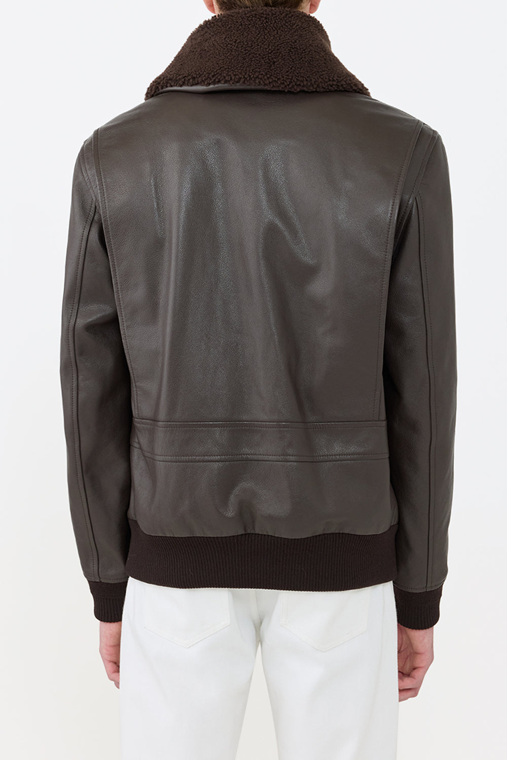 チョコレートレザーのグラントジャケット