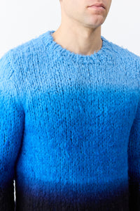 Aion Knit Sweater in Deep Dye Sky Blue Welfat Cashmere