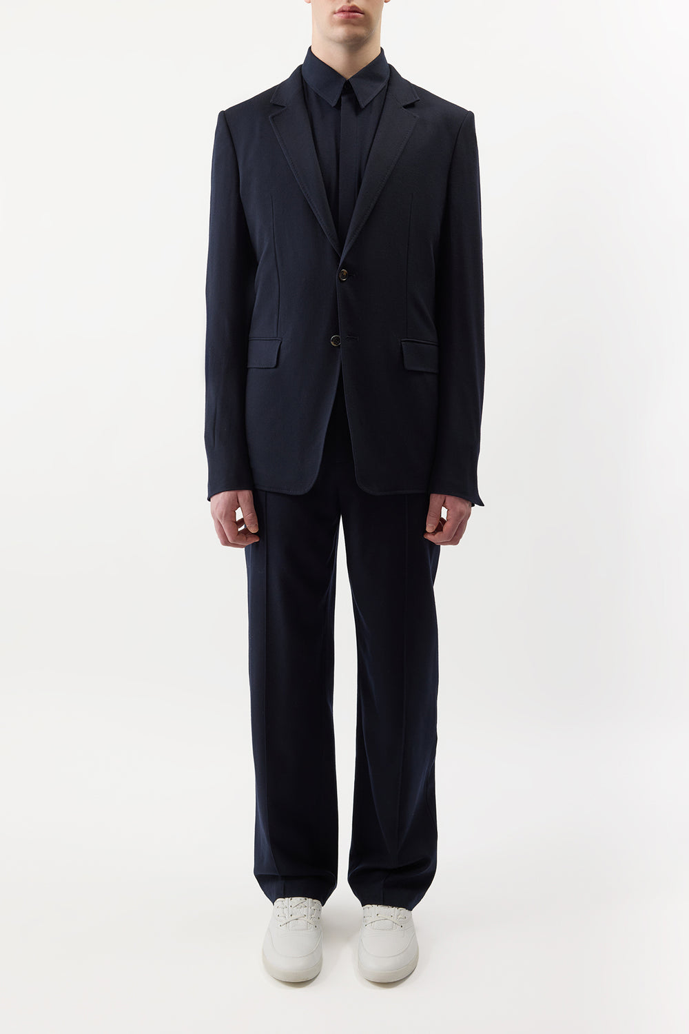 Antoine Blazer in Dark Navy Virgin Wool