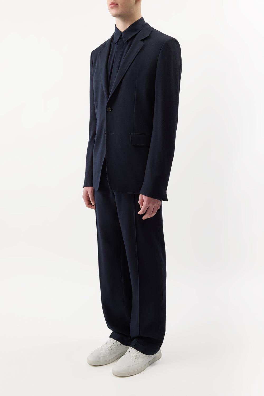 Antoine Trouser in Dark Navy Virgin Wool