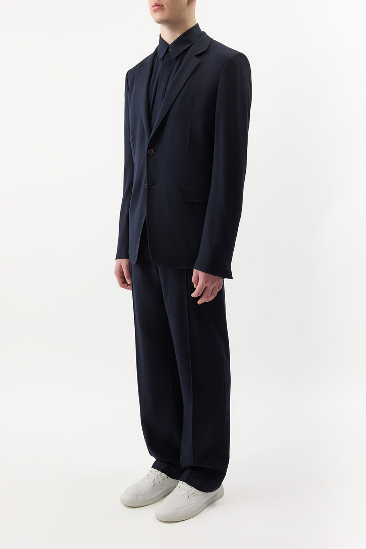 Antoine Trouser in Dark Navy Virgin Wool
