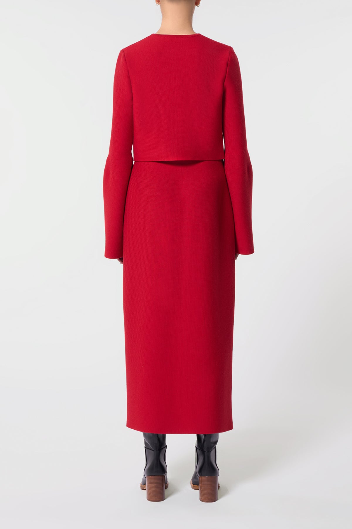 Katlin Knit Jacket in Scarlet Red Merino Wool