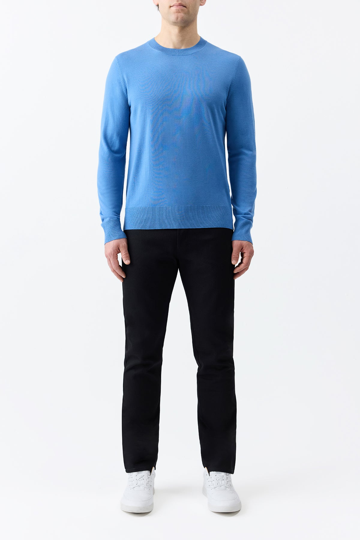 Palco Knit Crewneck in Sky Merino Wool