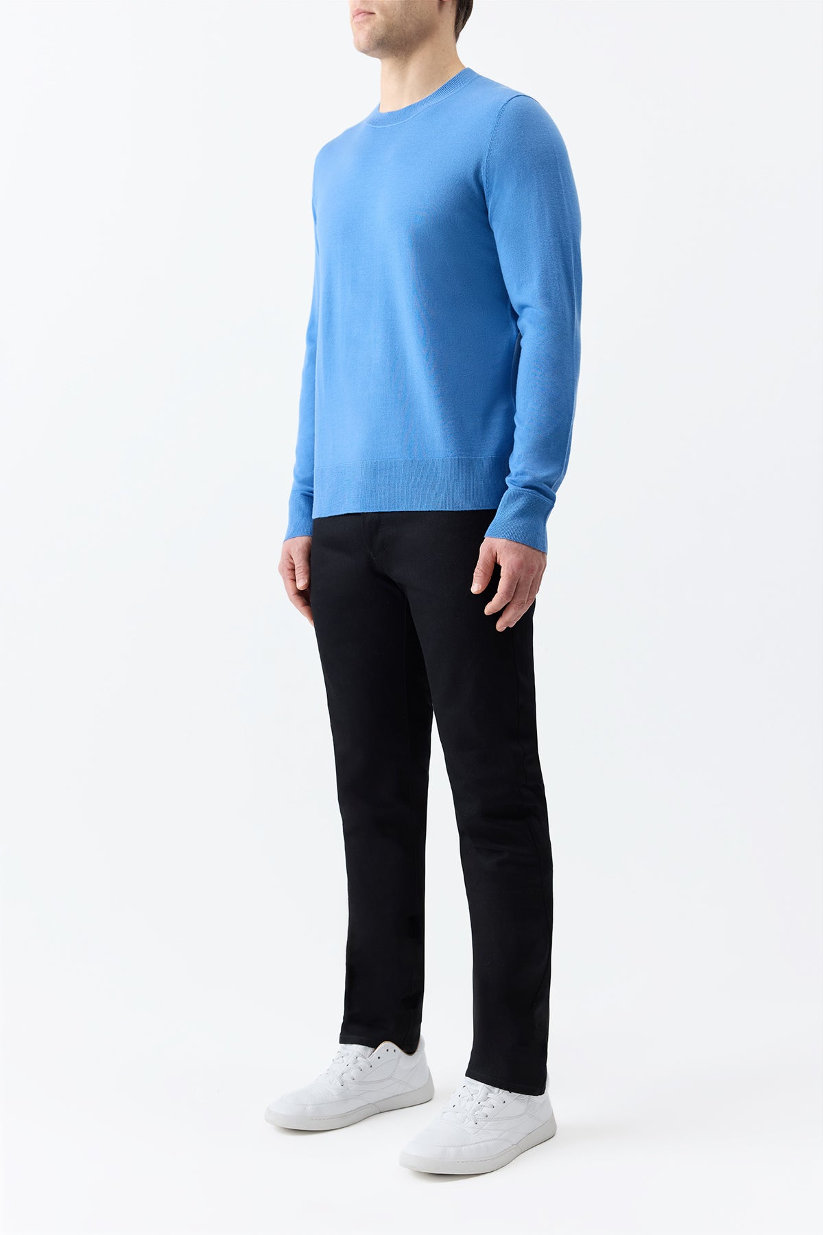 Palco Knit Crewneck in Sky Merino Wool