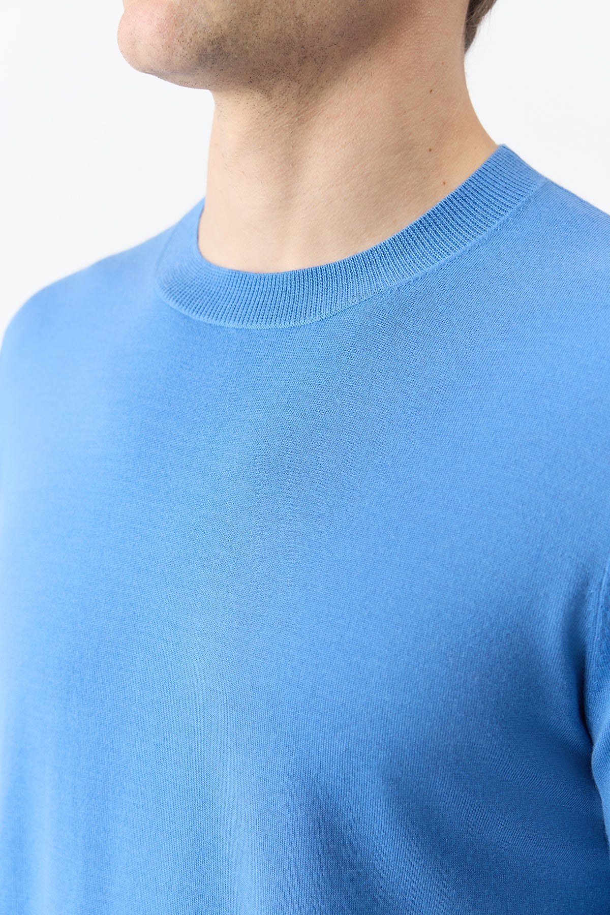 Palco Knit Crewneck in Sky Merino Wool