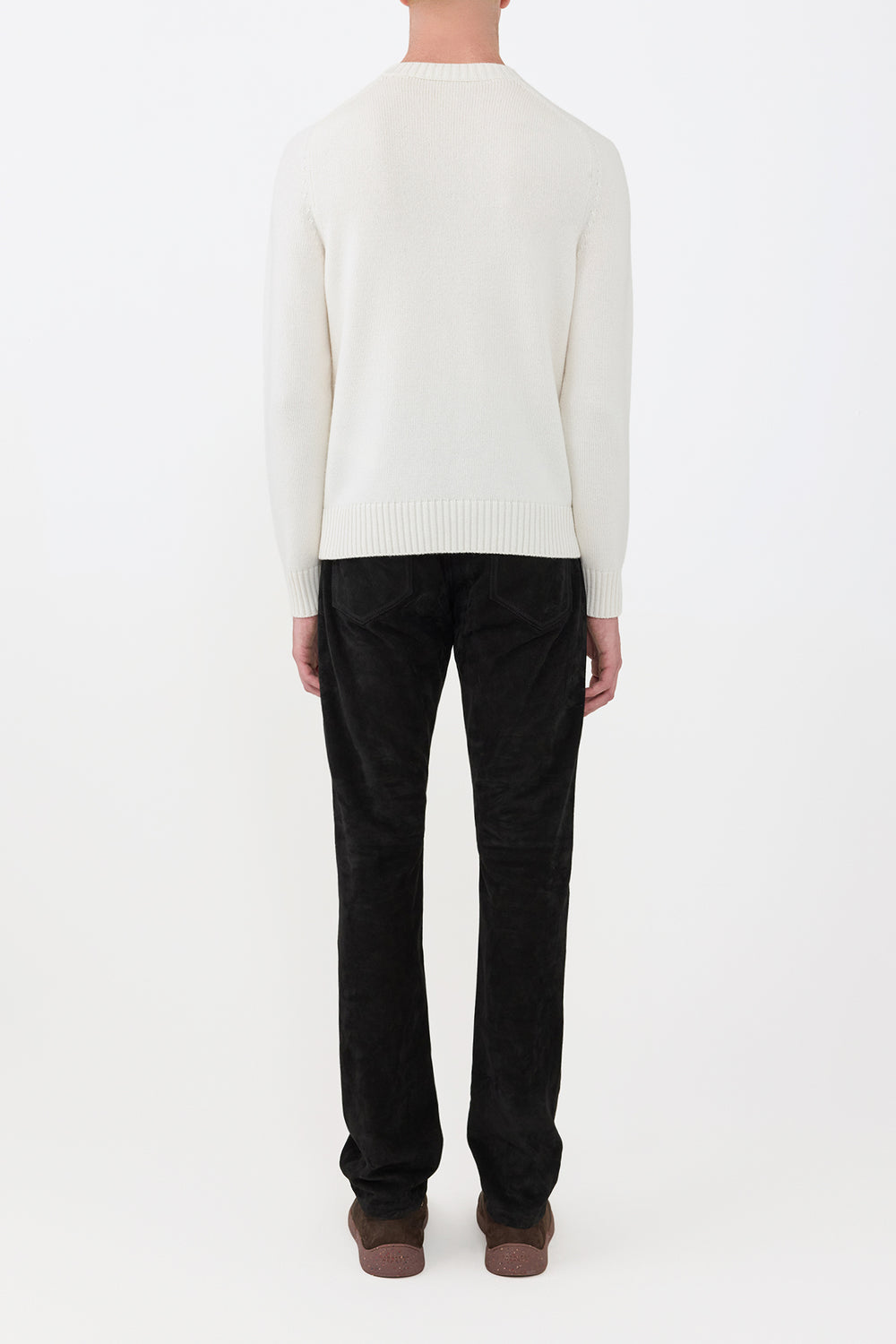 Francesco Knit Sweater in Ivory Cashmere